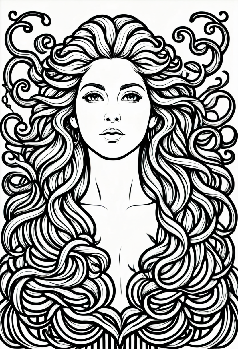 Beauty in Ink - Experience the enchantment of our intricately drawn portrait